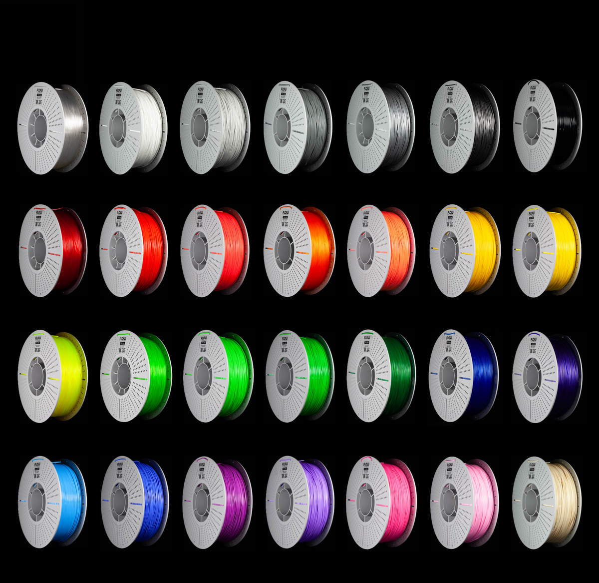 FLOW filament TPU95A range contains 28 different colours